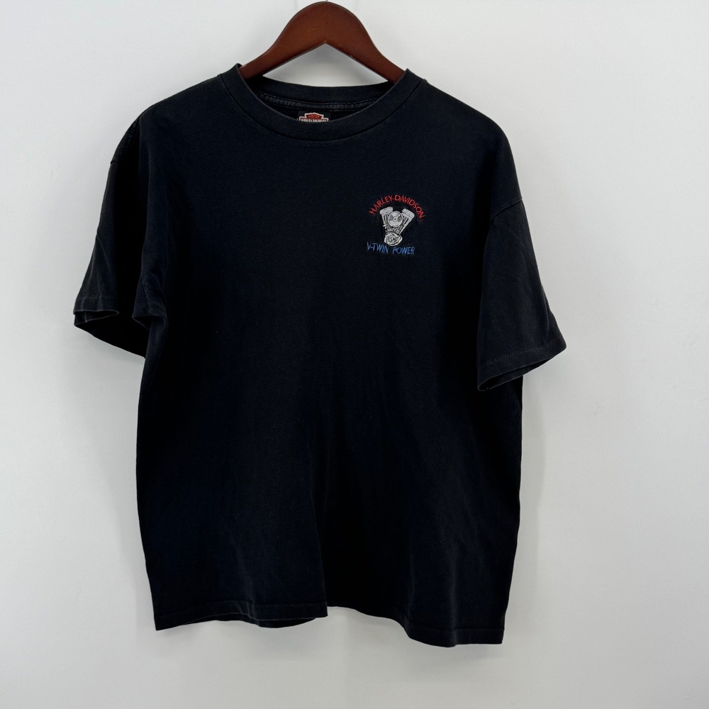 Vintage Harley Davidson V-Twin Power T-Shirt Black XL Single Stitch Made in‎ USA